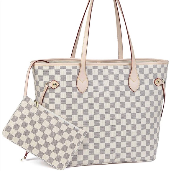 checkered tote bag